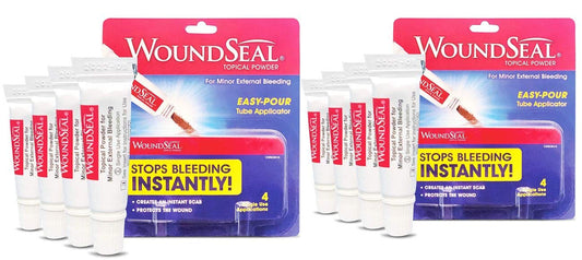 Biolife WoundSeal bottle dispensing powder to seal minor wounds quickly