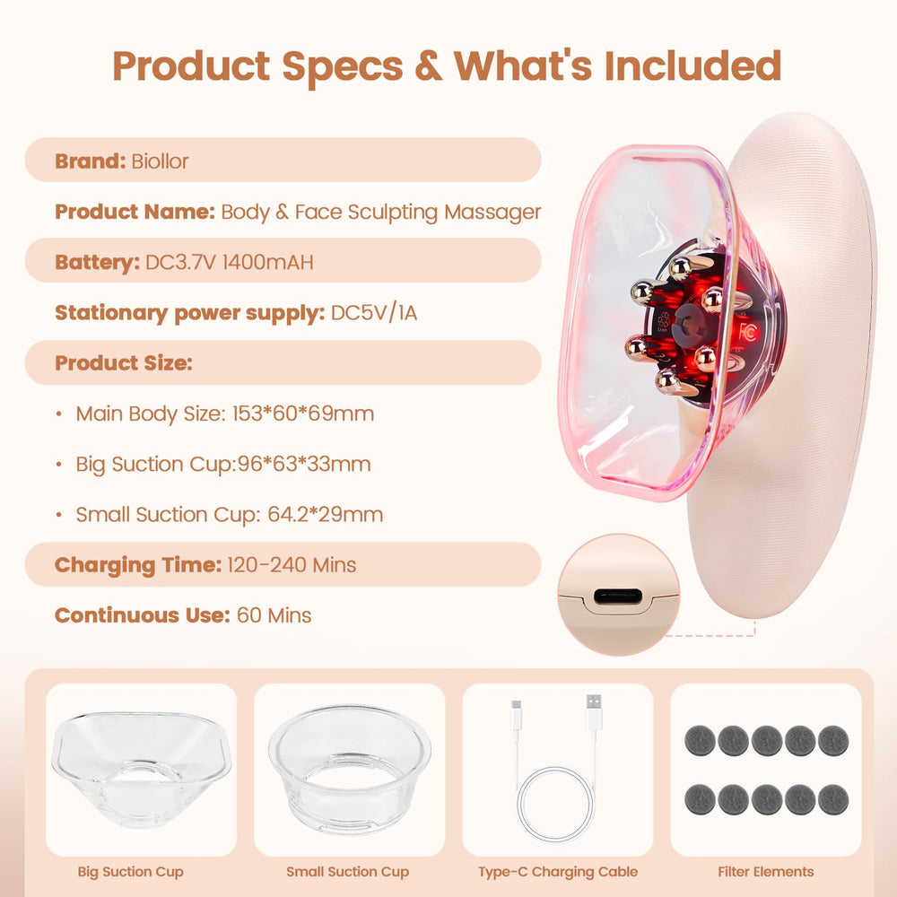 Biollor travel-ready cordless massager for on-the-go sessions.