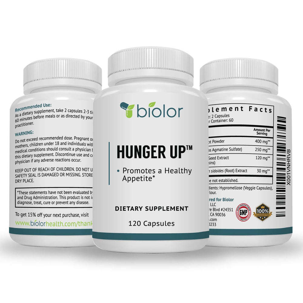 Biolor HungerUp glass jar ready-to-use supplement container