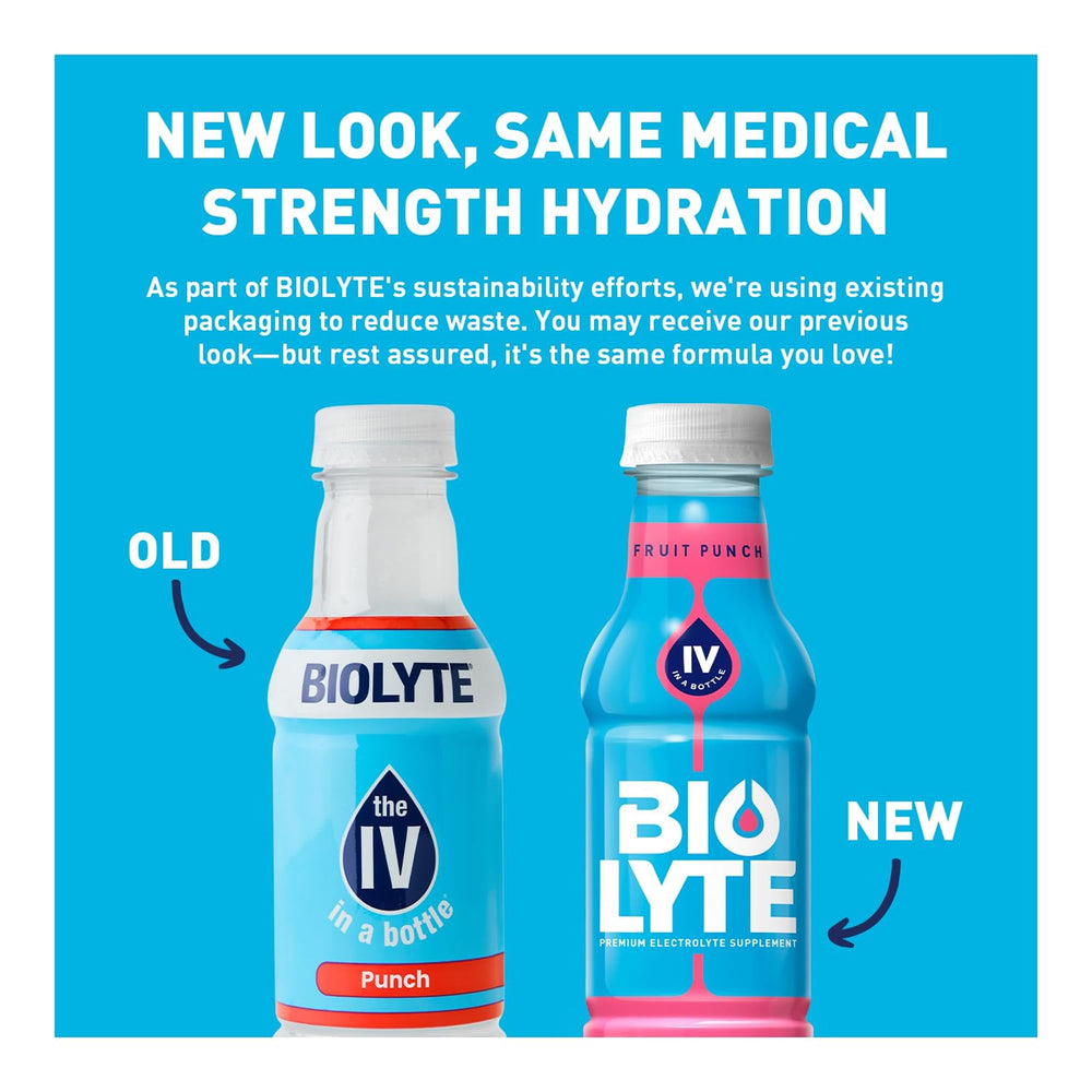 BIOLYTE Fruit Punch glass ready for refreshing electrolyte hydration