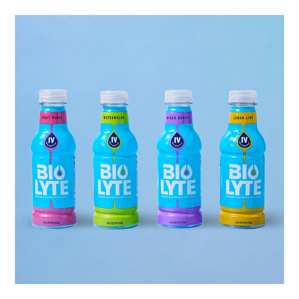 BIOLYTE store display shelf makes hydration easy to find.