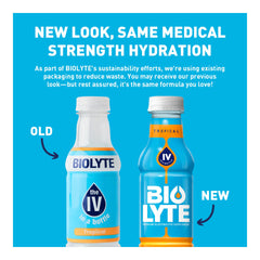 BIOLYTE Tropical bottle tilt showing vibrant flavor and premium hydration.