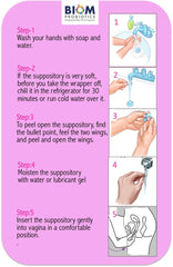 Biom Probiotics boric suppositories 300 mg dosage information for guidance.