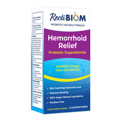 Biom Probiotics RectiBiom packaging signals trusted relief