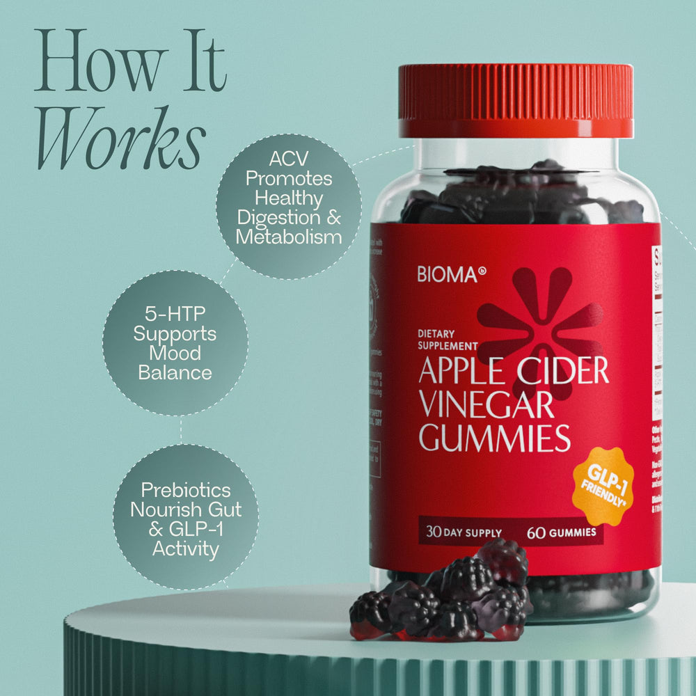 BIOMA ACV Gummies gluten-free seal signals allergen-friendly option