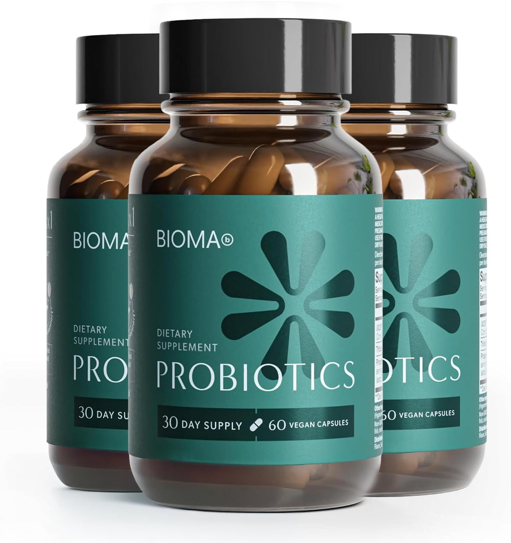 BIOMA Probiotics bottle with capsules for potential digestive balance
