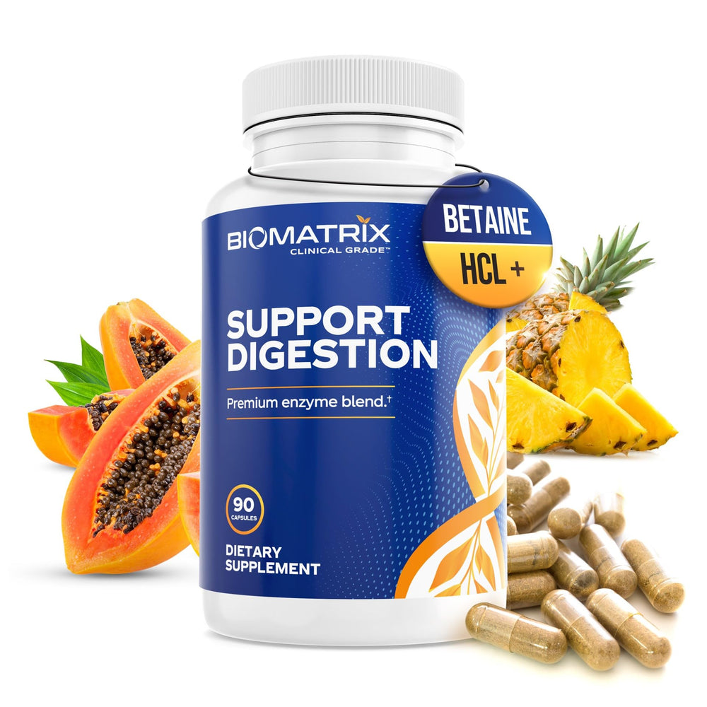 BioMatrix Digestive Enzymes capsule before a meal supports smoother digestion.