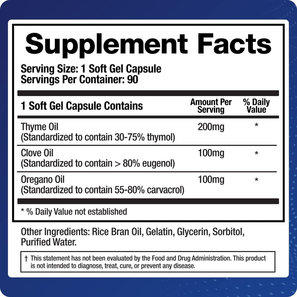Key ingredients thymol, carvacrol, and eugenol in the Microb-Defend blend.
