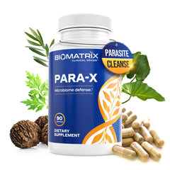 BioMatrix Para-X bottle pour illustrates easy daily use for digestive support.