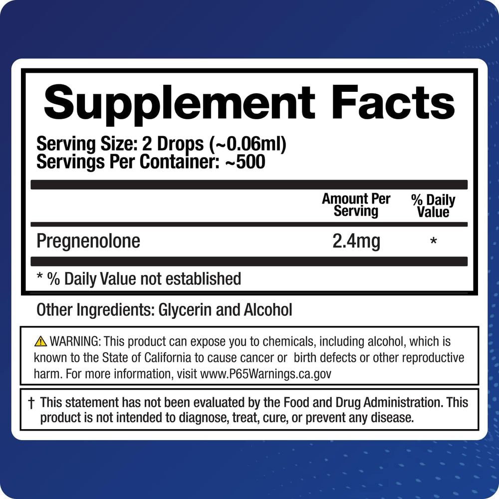 BioMatrix Pregnenolone amber bottle highlighting premium micronized liquid.