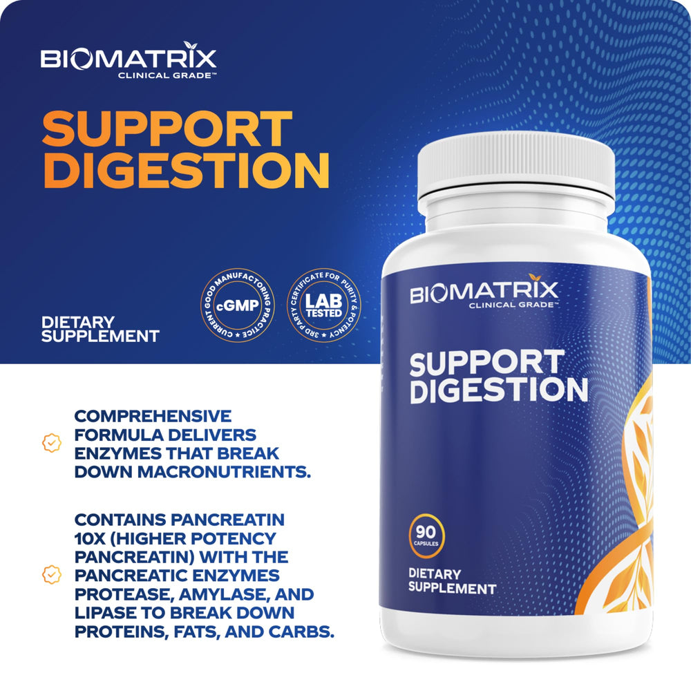 BioMatrix purified ox bile aids fat digestion and gallbladder comfort.