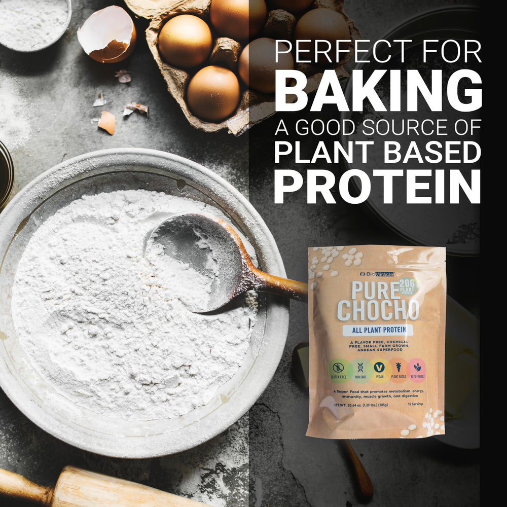 BioMiracle hydrolyzed chocho smoothie image, creamy plant-based protein boost