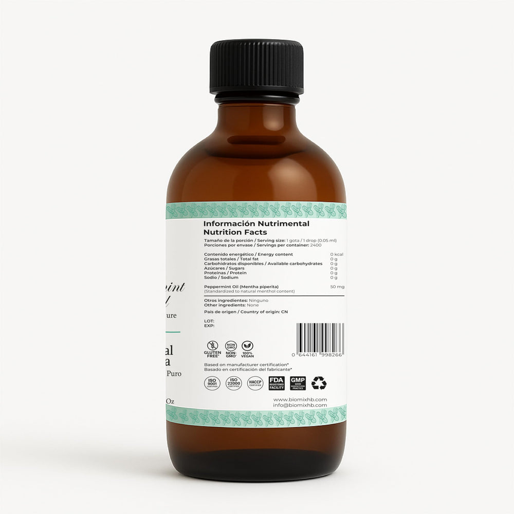 BIOMIX peppermint oil applied on scalp during massage for a refreshing cooling sensation.