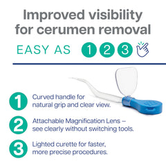 Bionix ClearLook Lighted MicroLoop curette for gentle, controlled cerumen removal.