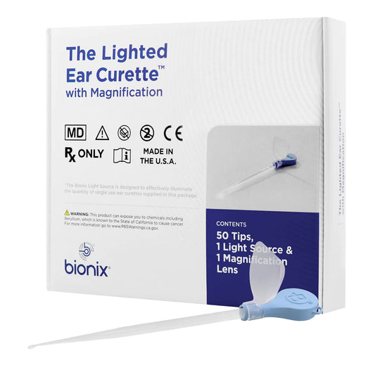 Bionix lighted microloop ear curette tip for precise wax removal