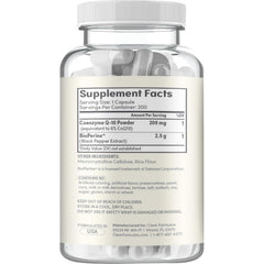 Bioperine black pepper extract label closeup for absorption support.