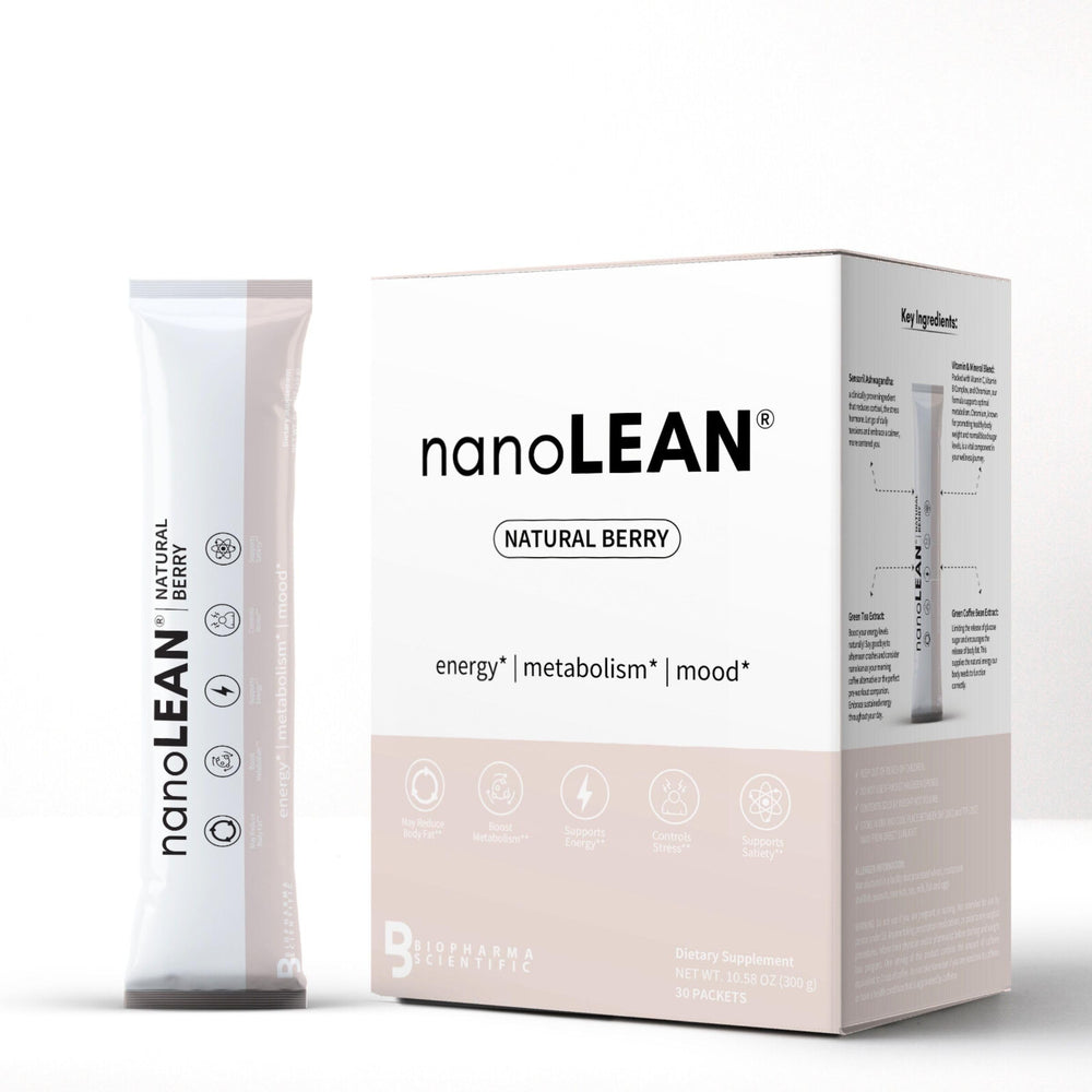 Pouring Nanolean into a glass for natural daily energy