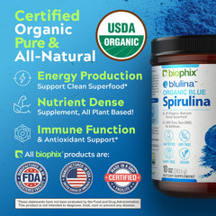 Biophix Blue Spirulina Powder in a smoothie bowl with blue hue.