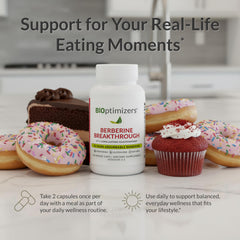 BIOptimizers Berberine Breakthrough label back detailing vegetarian and gluten-free features