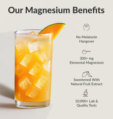 BIOptimizers Magnesium Breakthrough Drink banana-mango glass with refreshing look