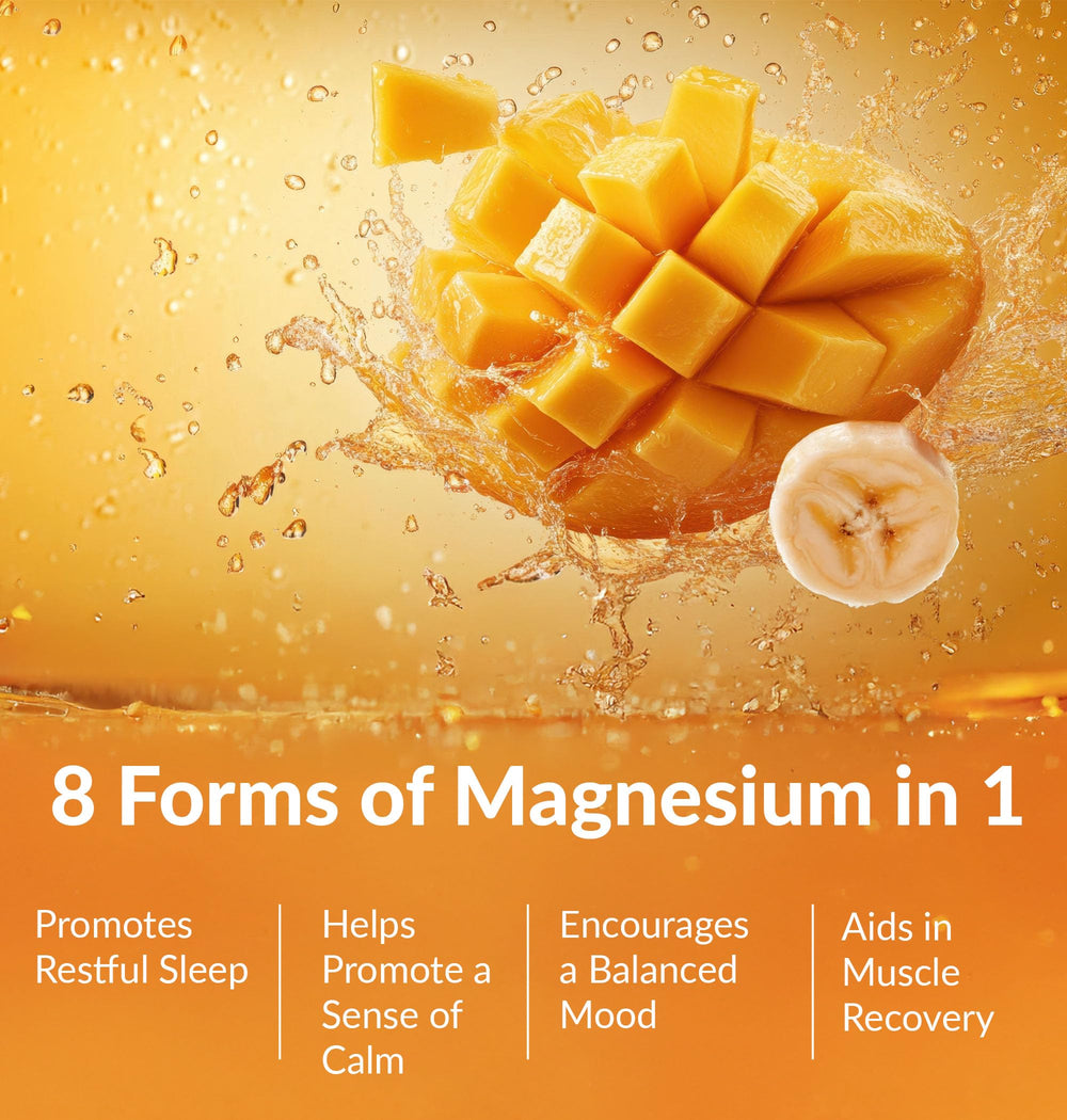 BIOptimizers Magnesium Breakthrough Drink bottle being poured into a glass