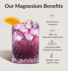BIOptimizers Magnesium Breakthrough Drink glass with poured drink ready to enjoy