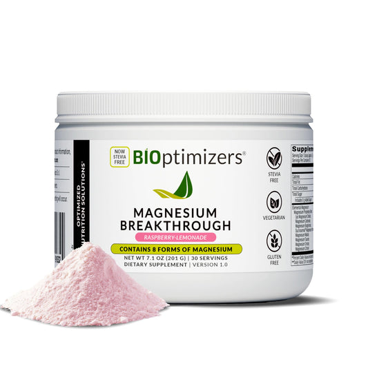 BIOptimizers Magnesium Breakthrough bottle in kitchen for daily wellness.