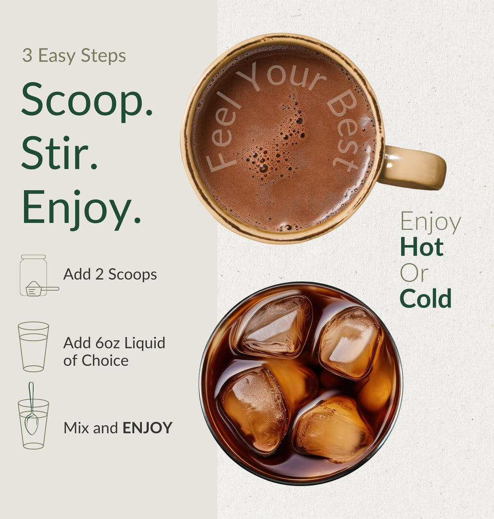 Morning routine setup with BiOptimizers drink offering a calm, adaptogenic boost