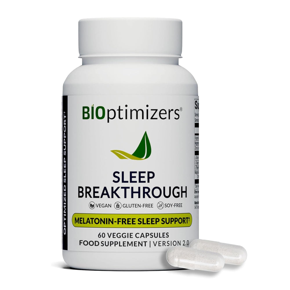 BIOptimizers Sleep Breakthrough bottle and pour showing easy nightly dosing.