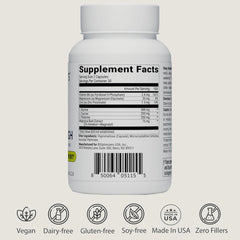 Dosing guide visual showing two capsules before bed.