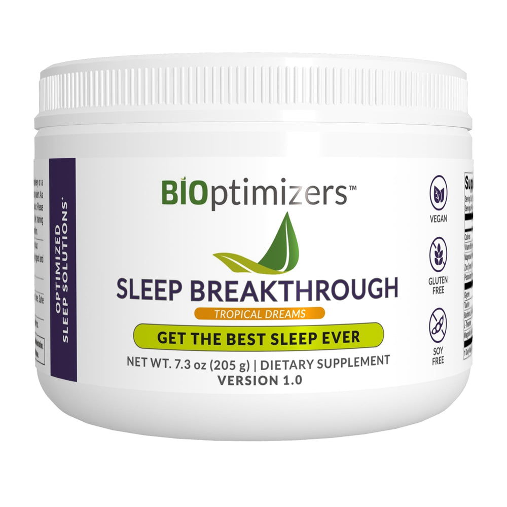 BIOptimizers Sleep Breakthrough tropical dreams powder tub for deep sleep support.