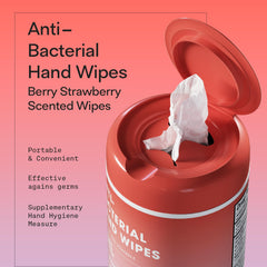 BIOPURE 50 Ct hand wipes open canister ready for quick cleanup.