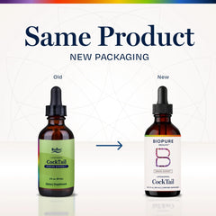BioPure Cocktail Liposomal Herbal Blend being poured into a glass for daily wellness
