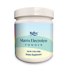 BioPure Matrix Electrolyte Powder bottle supports hydration during workouts