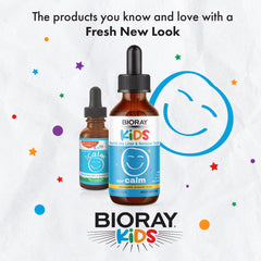 BIORAY Kids NDF Calm packaging and branding emphasizing vanilla flavor and trust.