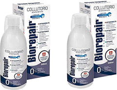 Biorepair mouthwash 500ml bottle front offers refreshing breath and daily protection.
