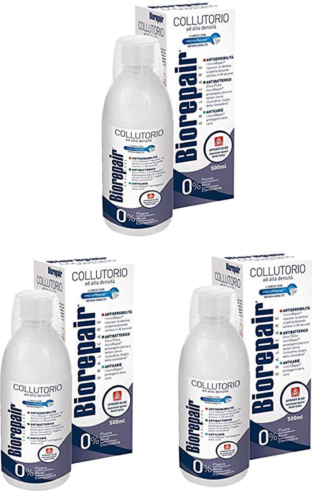 Biorepair mouthwash bottle 500ml for daily refreshing rinse