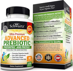 BioSchwartz product label highlighting GMO-free, dairy-free, gluten-free formulation