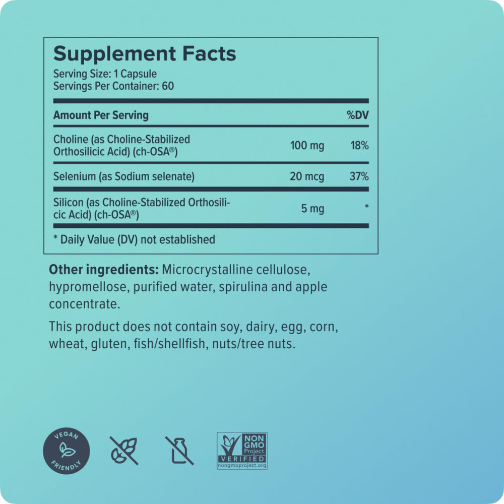 Biosil Healthy Aging glow concept with skin, hair, and nails.