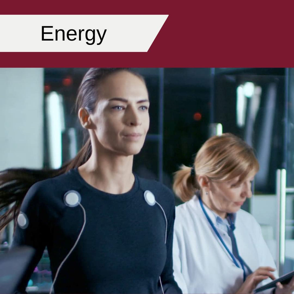 BIOSPEC Fibro-Ease Multi bottle with nutrient icons indicating energy support.