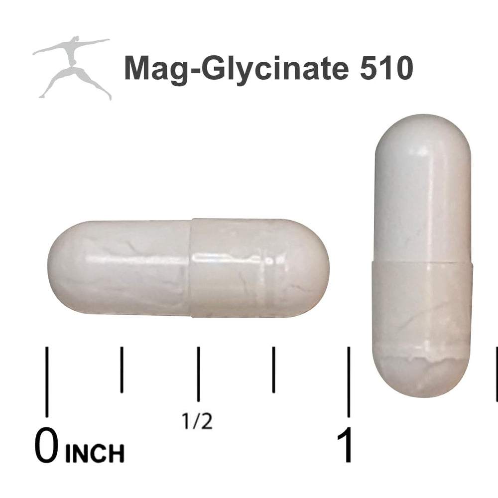 BIOSPEC Mag Glycinate 510 close-up of capsules for easy absorption.