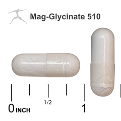 BIOSPEC Mag Glycinate 510 close-up of capsules for easy absorption.
