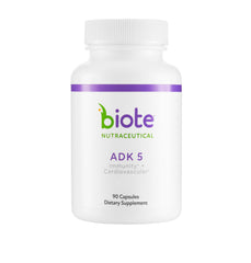 Biote ADK 5 bottle label emphasizing vitamin D maintenance and bone support.
