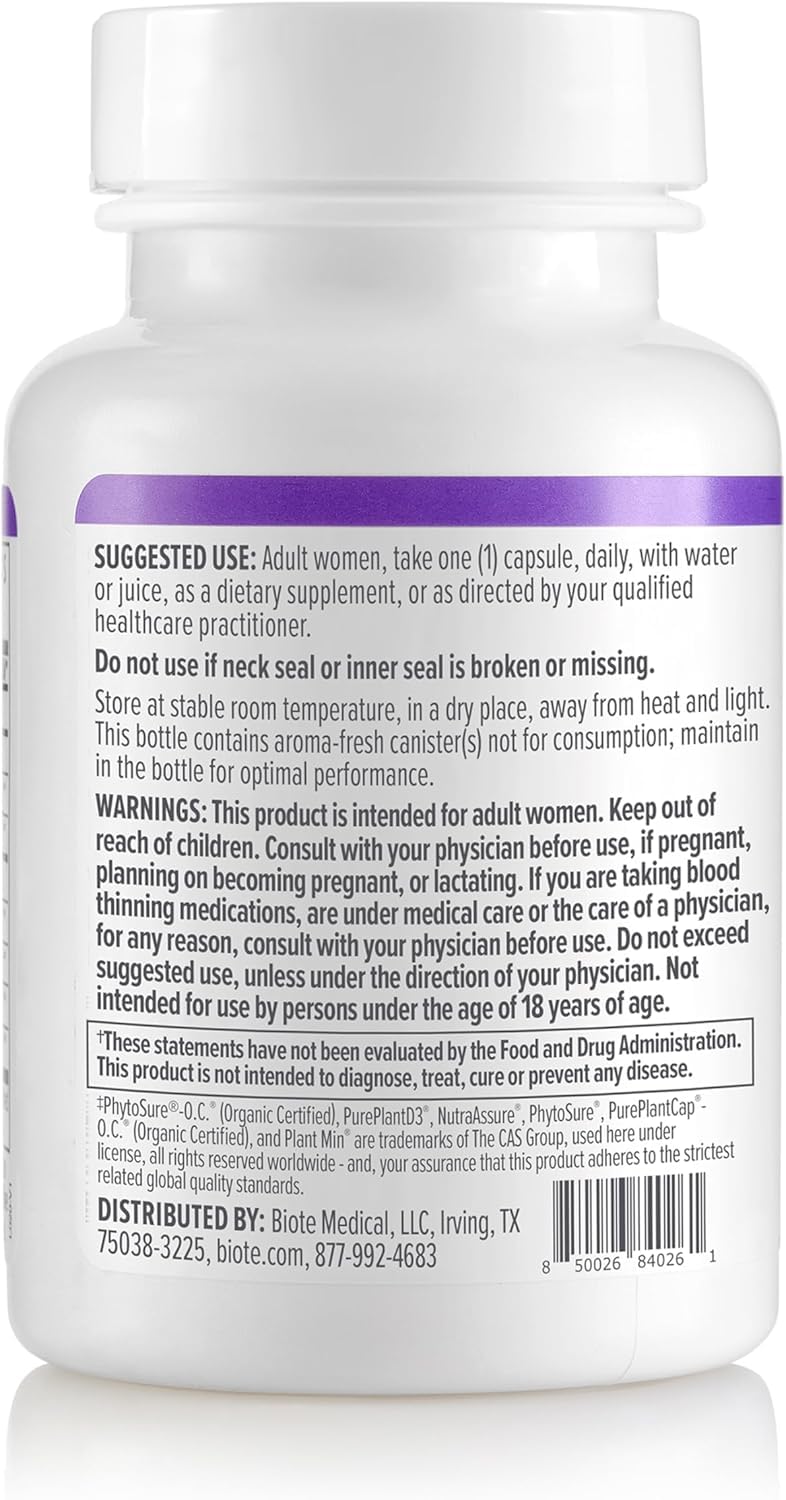 Biote HER-T bottle on a shelf showing convenient packaging