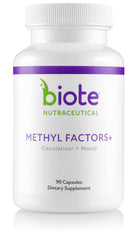 Biote Methyl Factors+ bottle with capsules showing methylation support