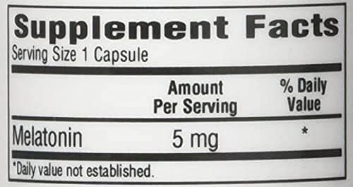 Close-up of Bio-Tech Pharmacal Melatonin capsules emphasizes easy nightly intake.
