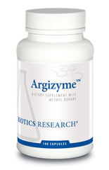 Biotics Research Argizyme kidney support bottle close-up for antioxidant-rich ingredients.