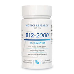 Biotics Research B12-2000 bottle with potency and USA-made quality