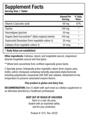 Biotics Research Beta TCP label detail showing Betaine and beet concentrate ingredients