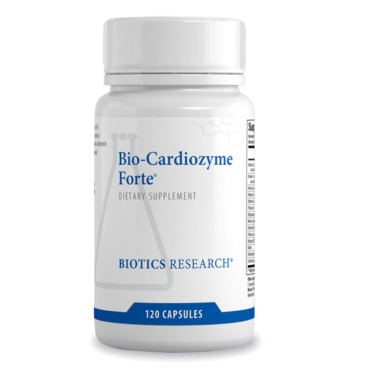 Biotics Research Bio Cardiozyme Forte bottle front showing broad cardiovascular support